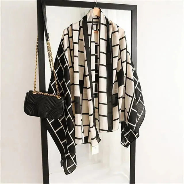 LeStyleParfait Women's Scarves & Shawls Stylish Wrap Scarf Printed Cotton -Scarf
