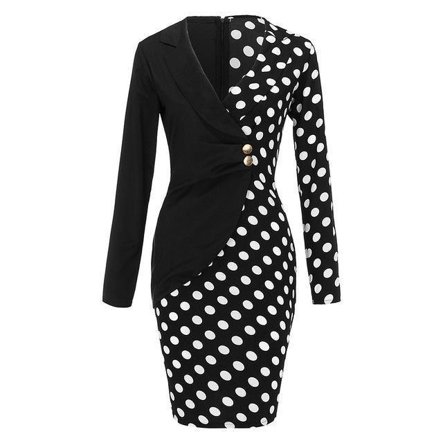 Blazer Dress, Bodycon Polka Dots Women Dress - Dress - LeStyleParfait Kenya