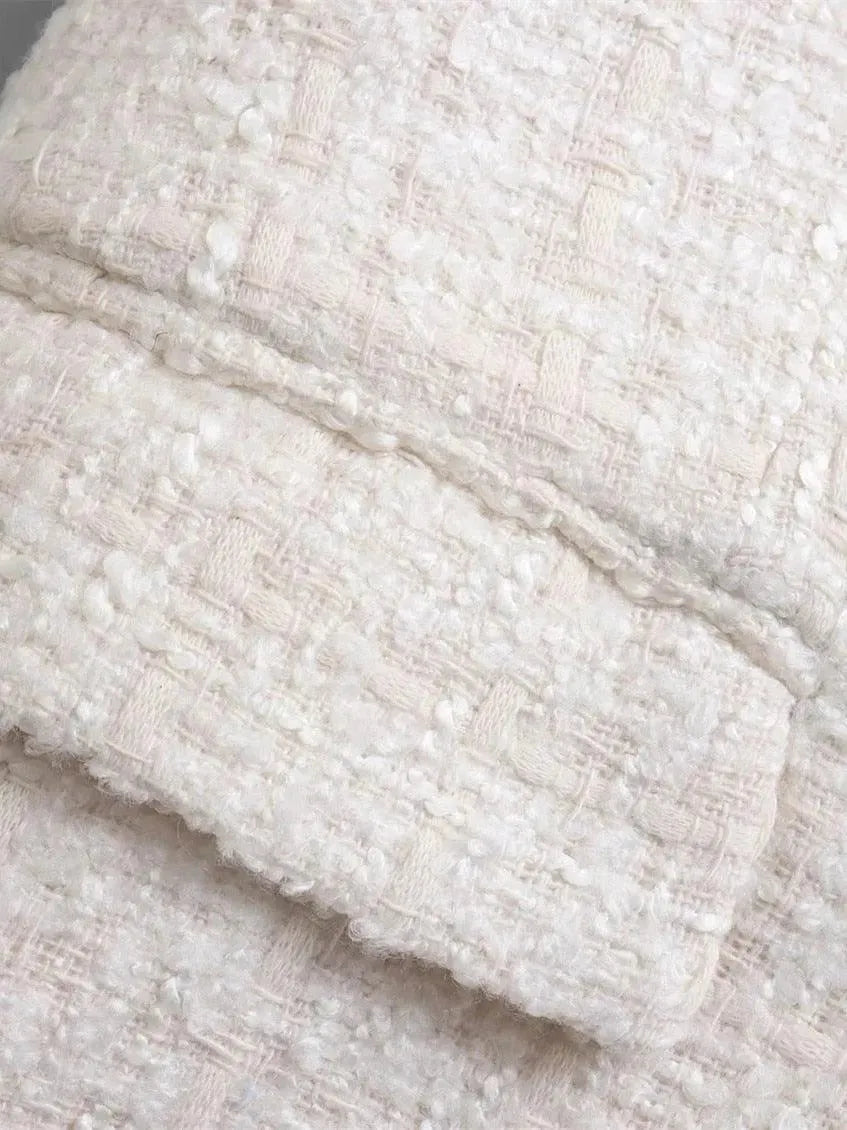 Blended Double Breasted Tweed Blazer Women - Tweed Blazer - LeStyleParfait