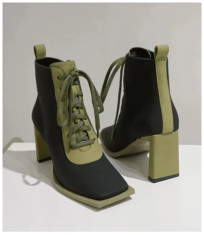 Block Lace-Up Women Boots - Boots - LeStyleParfait