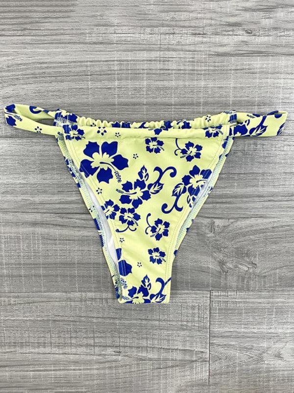 Blue Floral Triangle Top Bikini Set - Bikini - LeStyleParfait Kenya