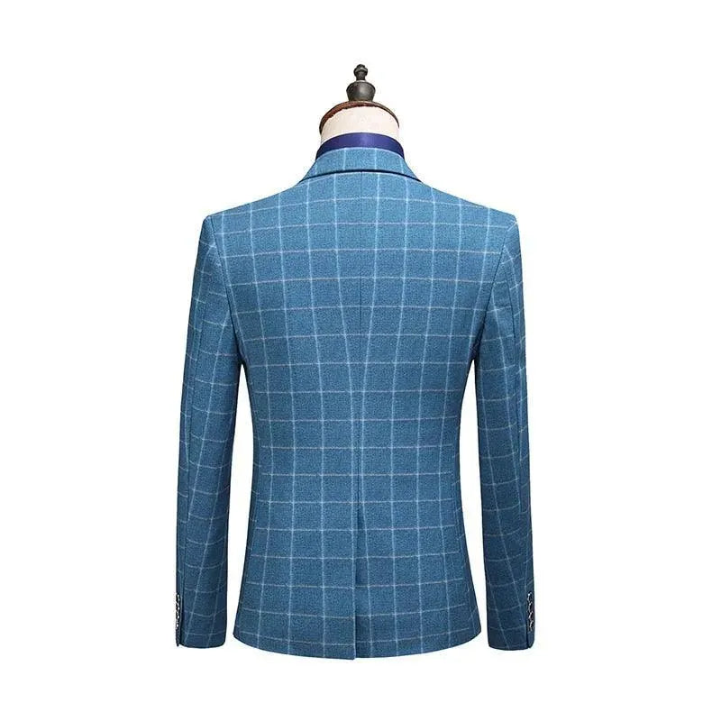 Angelo Checked Three Piece Suit - Plaid Suit - LeStyleParfait