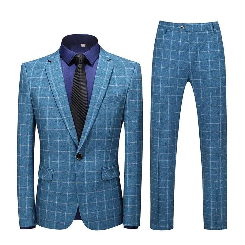 Angelo Checked Three Piece Suit - Plaid Suit - LeStyleParfait