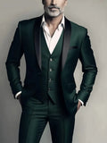 Men's Solid Color Formal Three Piece Suit