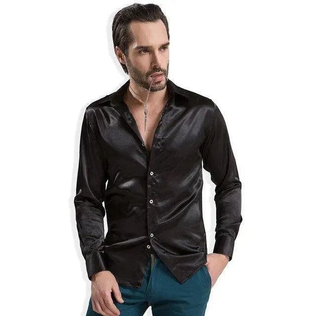 Bolan Satin Silk Shirt For Men - Silk Shirt - LeStyleParfait