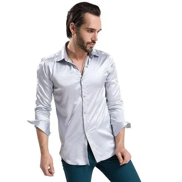 Bolan Satin Silk Shirt For Men - Silk Shirt - LeStyleParfait