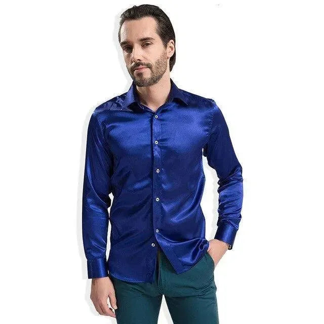 Bolan Satin Silk Shirt For Men - Silk Shirt - LeStyleParfait