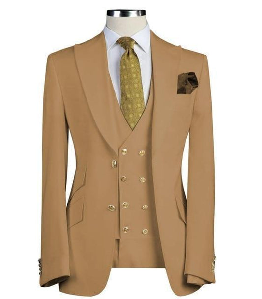 Brown Men's Suit Three Piece Suit Slim Fit - Suit - LeStyleParfait Kenya