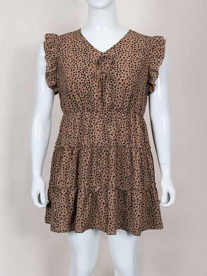 Brown Printed Sleeveless Dress - Dress - LeStyleParfait Kenya