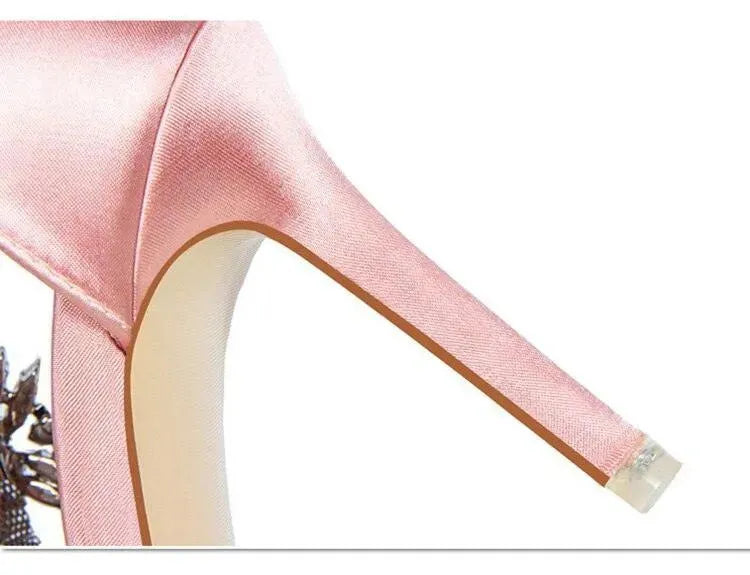 Buckle-Strap Silk Pumps Shoes - Pumps Shoes - LeStyleParfait