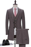 Business Mode Slim Fit 3 Piece Men Suit - Tweed Suit - LeStyleParfait