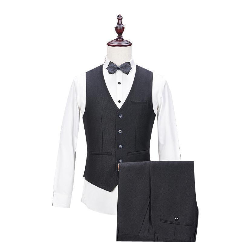 Business Style Men's Suit 3-Piece Suit Blazer + Pant + Vest Black - Suit - LeStyleParfait Kenya