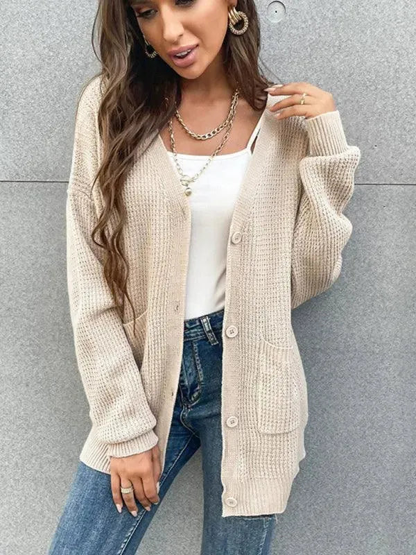 Button Pocket Women Cardigan Sweater - Cardigan Sweater - LeStyleParfait