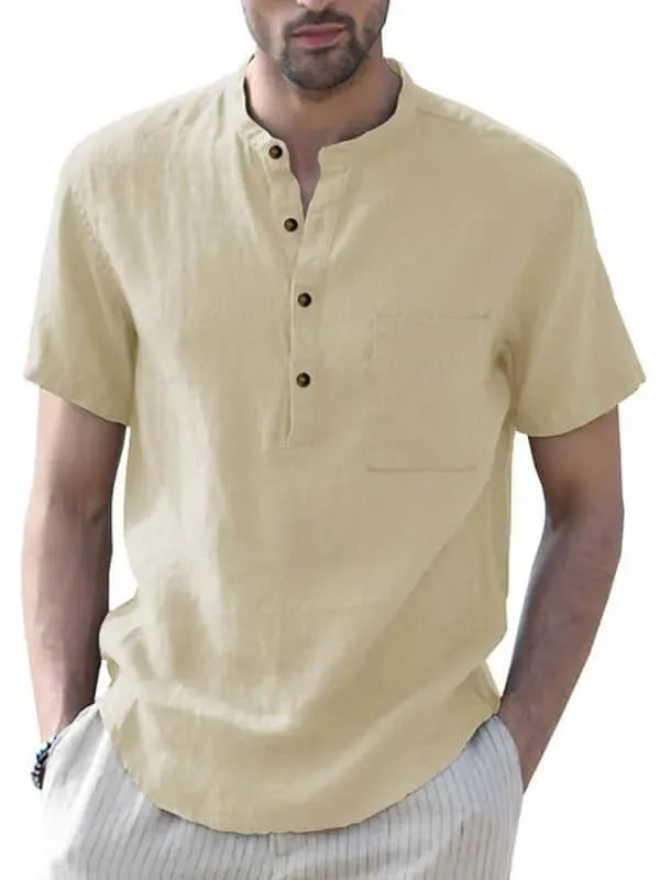 Buttoned Linen Shirt for Men - Linen Shirt - LeStyleParfait