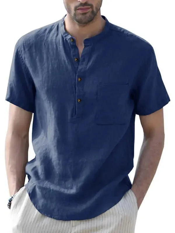 Buttoned Linen Shirt for Men - Linen Shirt - LeStyleParfait
