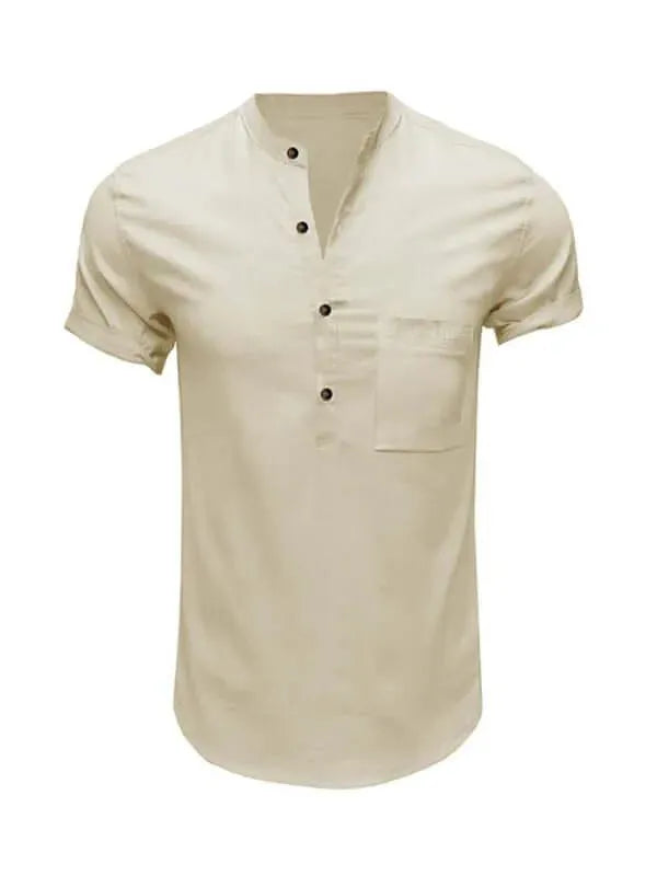 Buttoned Linen Shirt for Men - Linen Shirt - LeStyleParfait