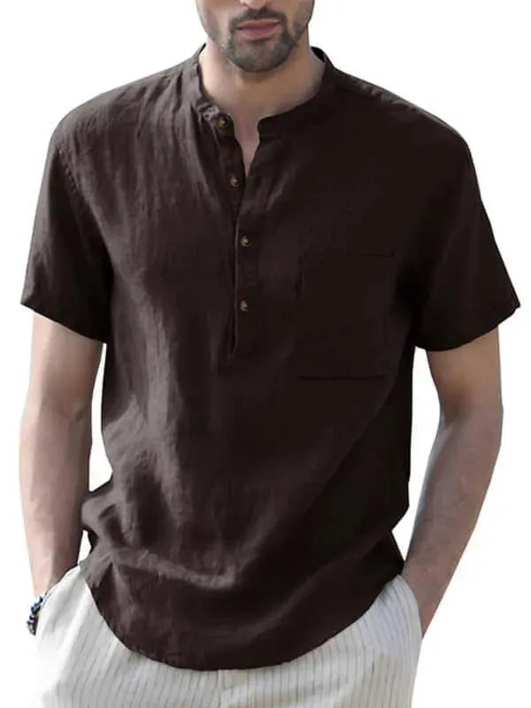 Buttoned Linen Shirt for Men - Linen Shirt - LeStyleParfait