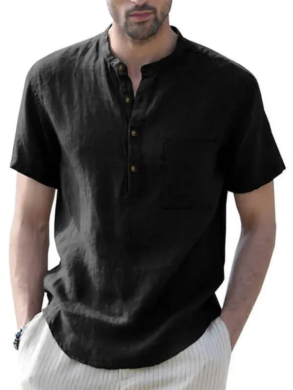 Buttoned Linen Shirt for Men - Linen Shirt - LeStyleParfait