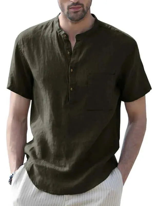 Buttoned Linen Shirt for Men - Linen Shirt - LeStyleParfait