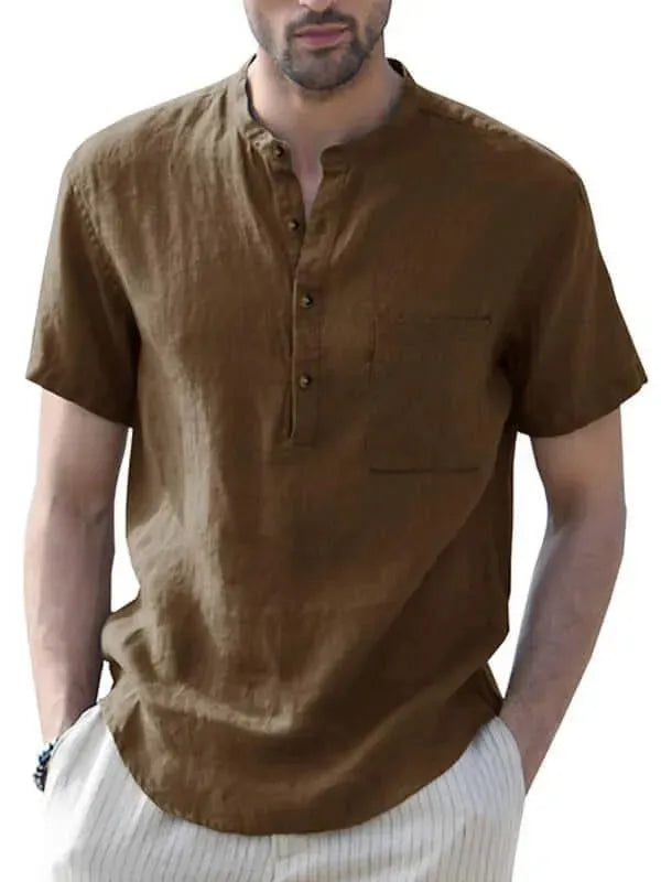 Buttoned Linen Shirt for Men - Linen Shirt - LeStyleParfait