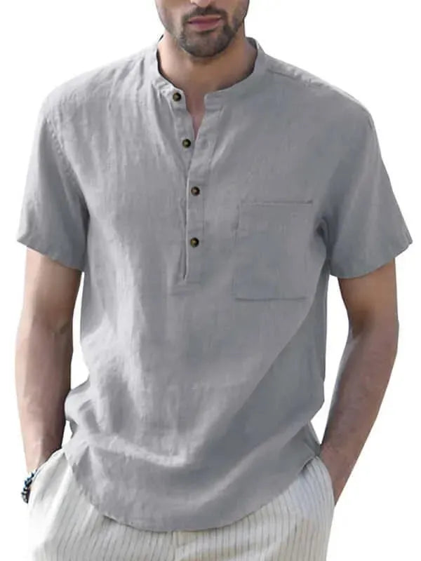 Buttoned Linen Shirt for Men - Linen Shirt - LeStyleParfait