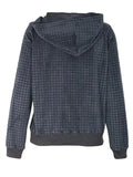 Buttoned Textured Women Hoodie-Women Hoodie-LeStyleParfait
