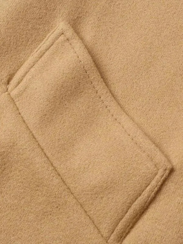 Casual Belted Women Wrap Coat - Woolen Wrap Coat - LeStyleParfait