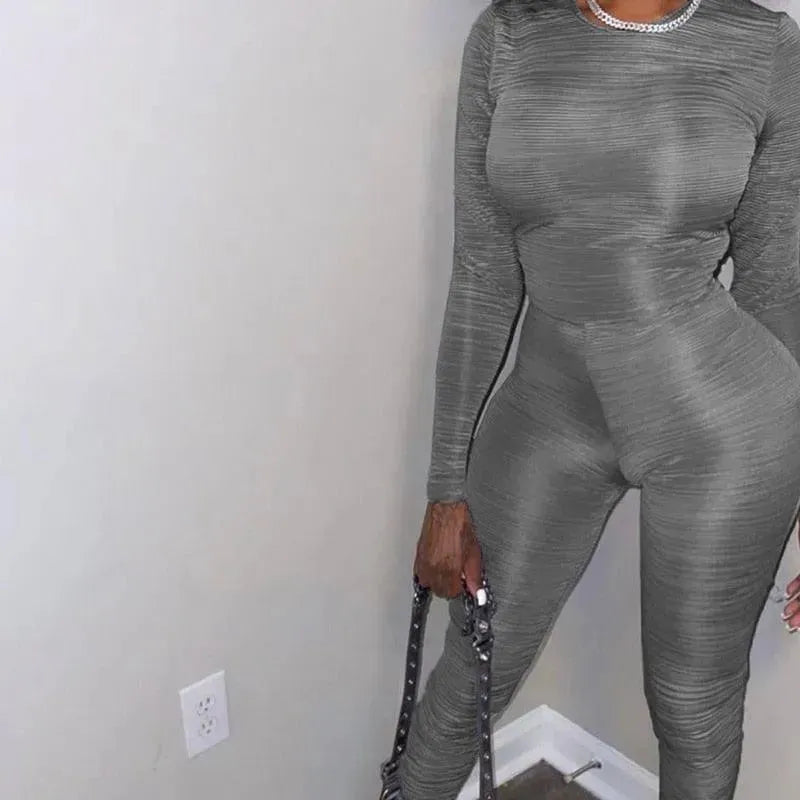 Casual Gray Jersey Two-Piece Set - Solid Jersey Two-Piece Set - LeStyleParfait