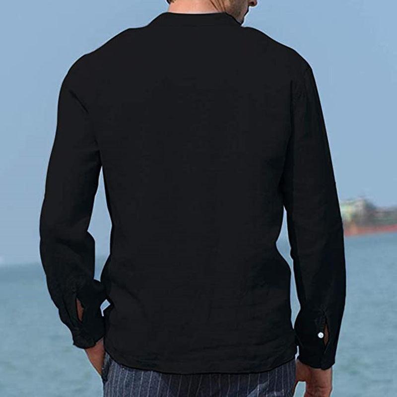 Casual Long Sleeve Linen Men's Shirt - Shirt - LeStyleParfait Kenya