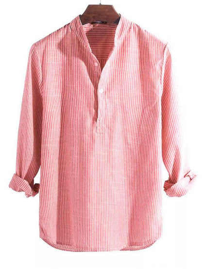 Casual Long Sleeve Striped Men's Shirt - Shirt - LeStyleParfait Kenya