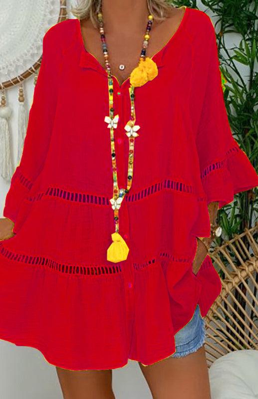 Casual Loose Linen Women's Mini Dress - Mini Dress - LeStyleParfait Kenya