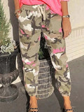 Casual Mid Waist Camouflage Women Pants - Women Pants - LeStyleParfait
