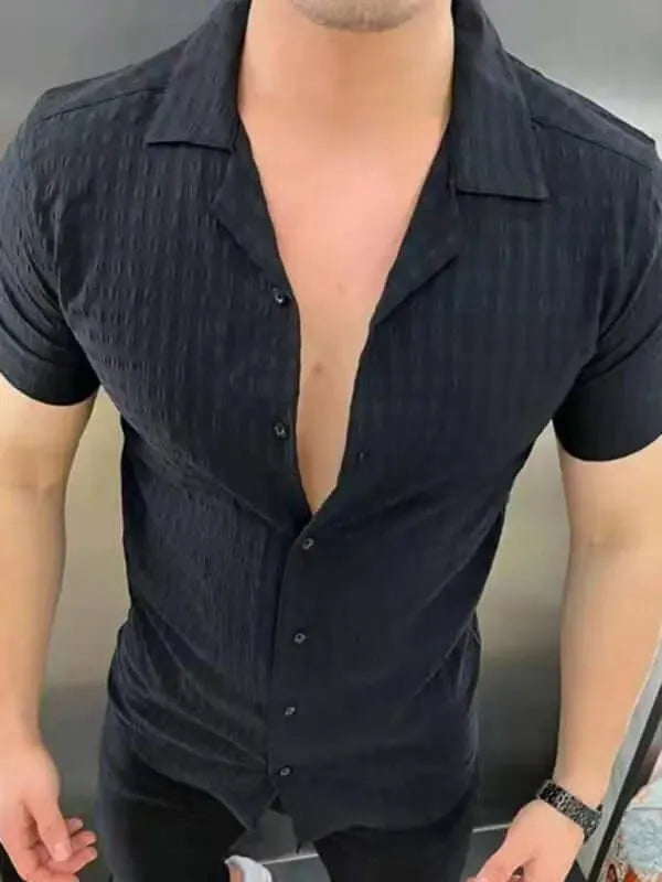 Casual Short Sleeve Men Shirt - Short Sleeve Shirt - LeStyleParfait