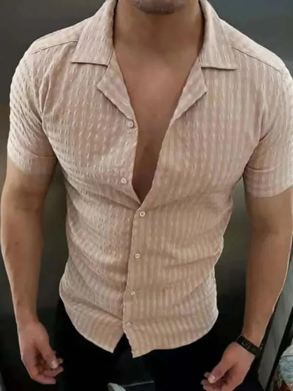 Casual Short Sleeve Men Shirt - Short Sleeve Shirt - LeStyleParfait