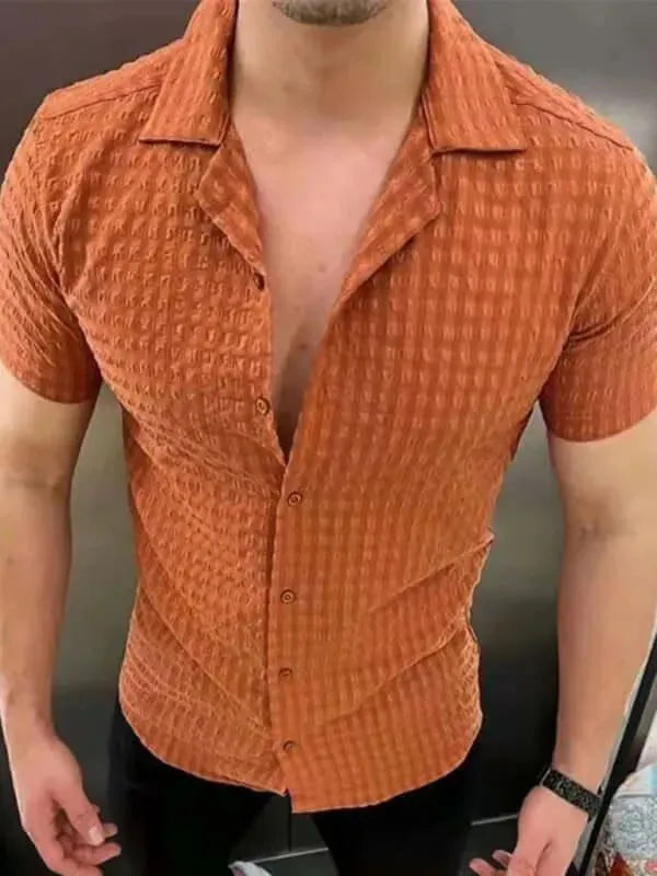 Casual Short Sleeve Men Shirt - Short Sleeve Shirt - LeStyleParfait