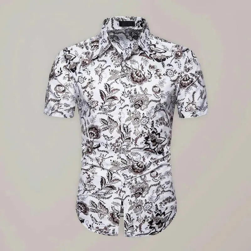 Casual Short Sleeve Printed Men Shirt - Short Sleeve Shirt - LeStyleParfait