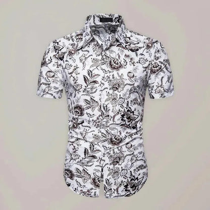 Casual Short Sleeve Printed Men Shirt - Short Sleeve Shirt - LeStyleParfait