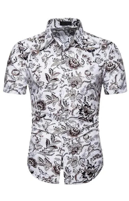 Casual Short Sleeve Printed Men Shirt - Short Sleeve Shirt - LeStyleParfait