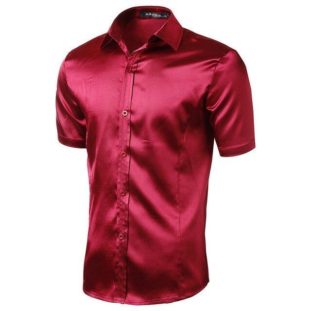 Casual Short Sleeve Silk Shirt For Men - Shirt - LeStyleParfait Kenya