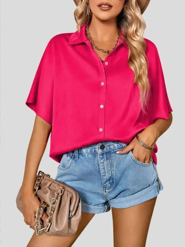 Casual Short Sleeved Women Shirt - Women's Shirt - LeStyleParfait