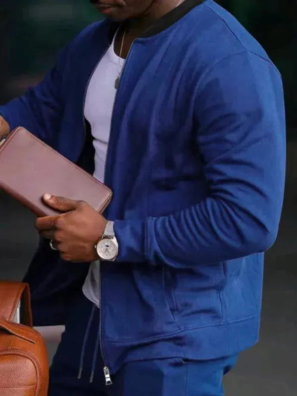 Men's Clothing Set Casual Zipper Plain-Solid Outfit Set - LeStyleParfait