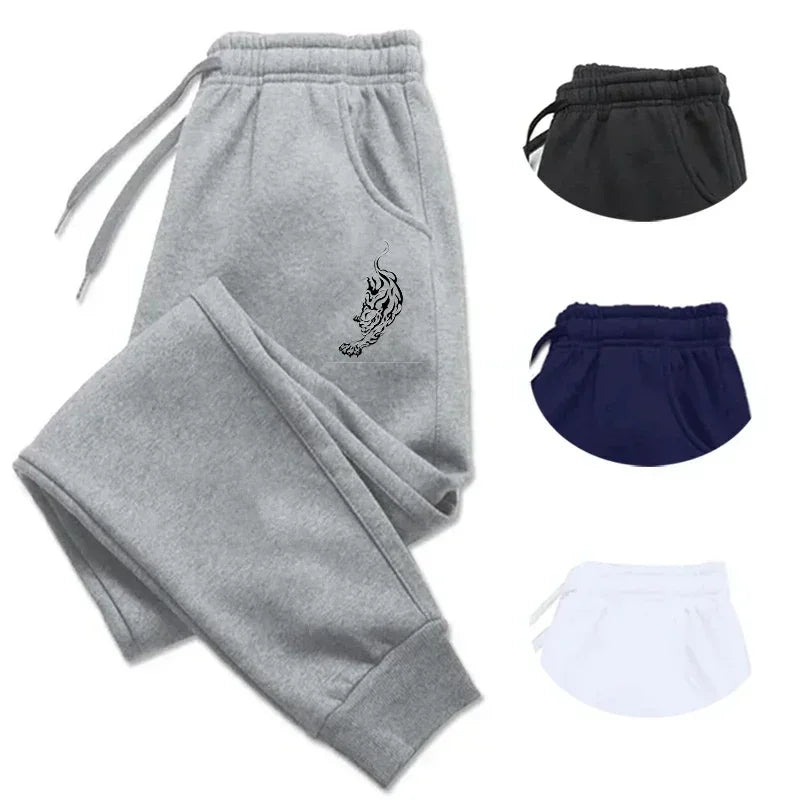 Casual Sporty Men Jogger Pants - Mid-Rise Warm Feel