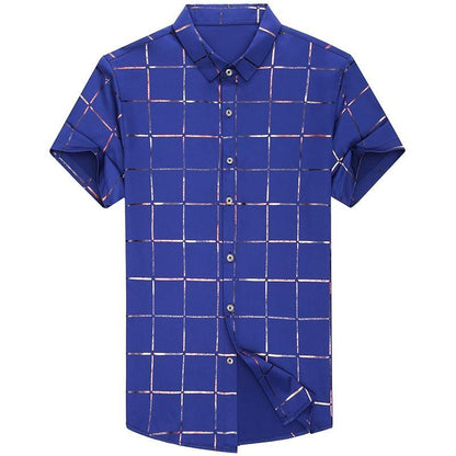 Casual Summer Plaid Shirt For Men - Short Sleeves - Shirt - LeStyleParfait Kenya