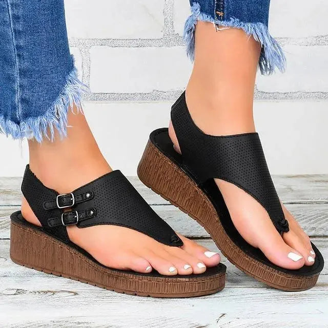 Casual Women Wedge Sandals - Wedge Shoes - LeStyleParfait fashion image