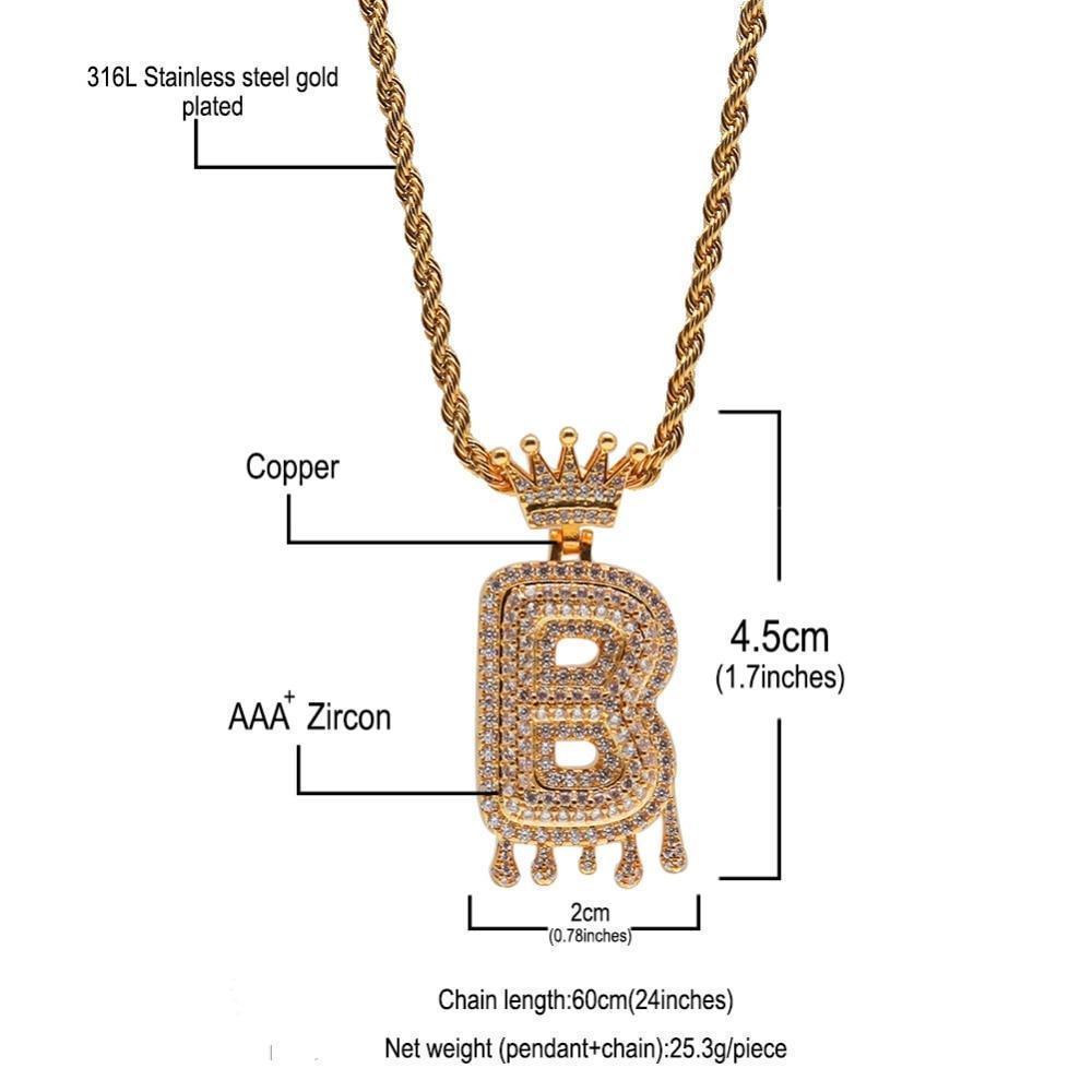 Chain Necklace - Letter "B" Pendant - Pendant Necklace - LeStyleParfait