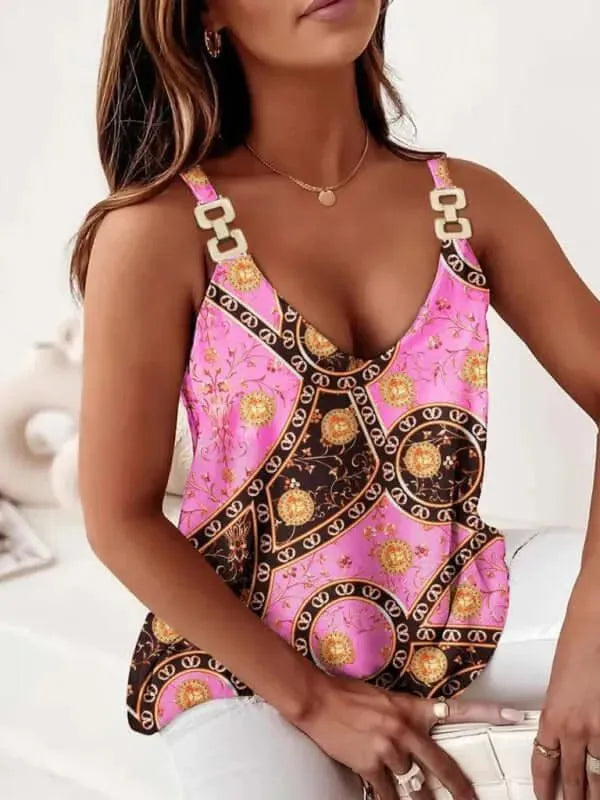 Chain Strap Halter Top - Women Tops & Blouses | LeStyleParfait-Women Tops