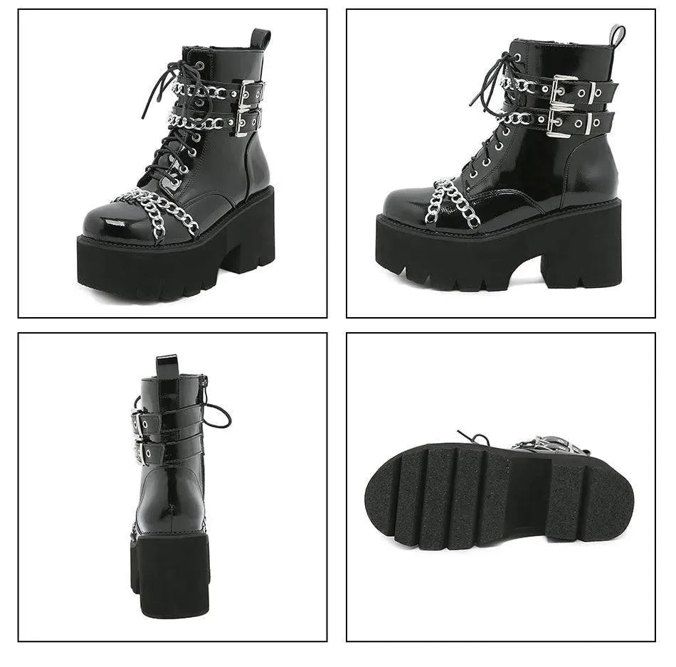 LeStyleParfait Shoes Women's Ankle Boots PU Leather Boots-Boots