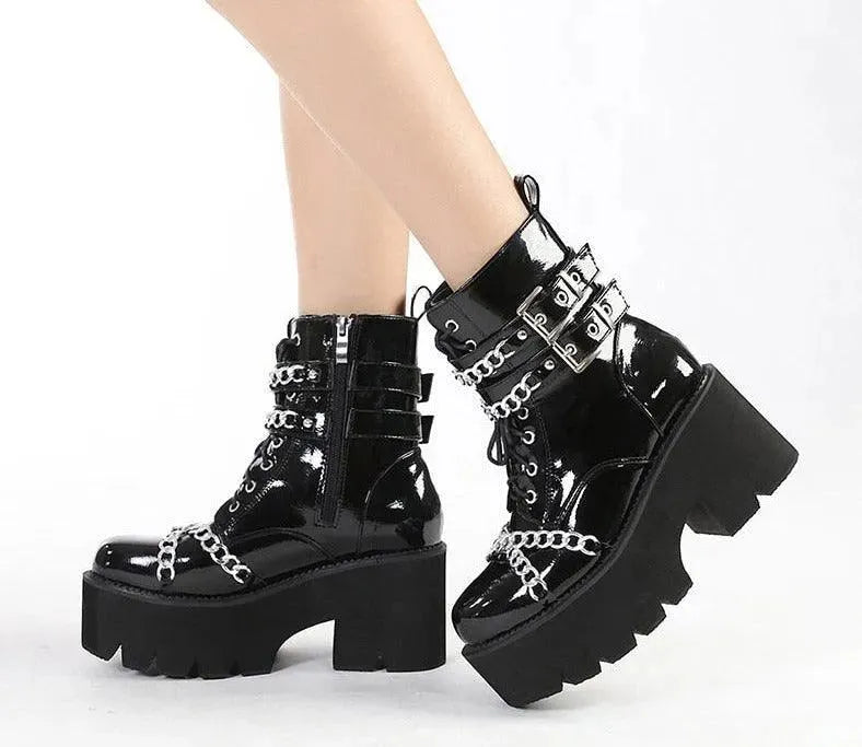 LeStyleParfait Shoes Women's Ankle Boots PU Leather Boots-Boots