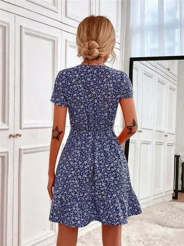 Chic Geometric Cotton Mini Dress