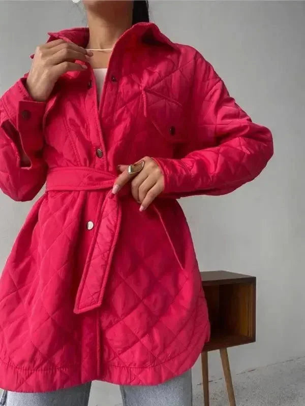 Chic Loose Women’s Quilted Shirt Jacket-Jacket-LeStyleParfait